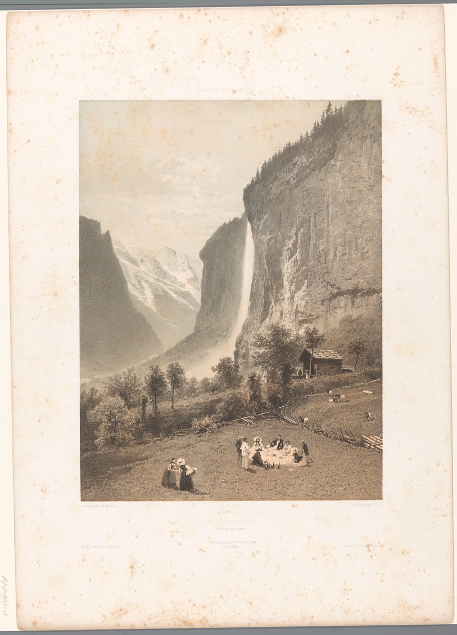 Pique-nique avec vue sur la cascade de Staubbach - Eugene Ciceri