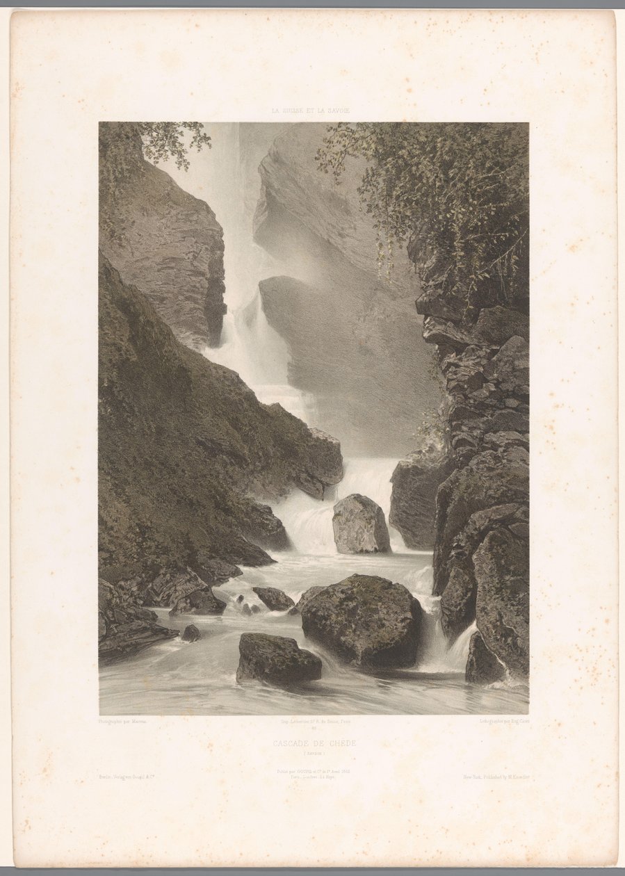 Vue de la cascade de Chède - Eugene Ciceri