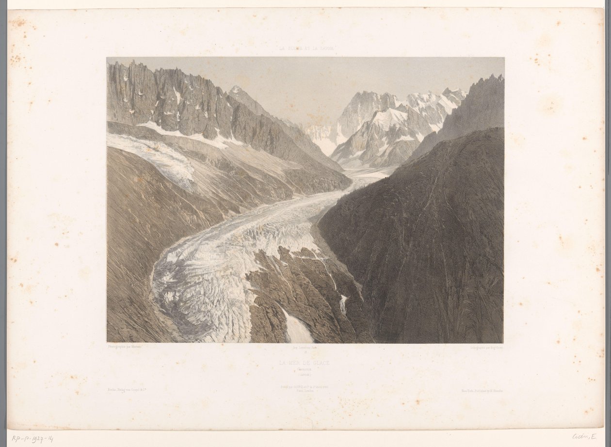 Vue sur le glacier Mer-de-Glace à Chamonix (La Suisse et la Savoie) - Eugene Ciceri