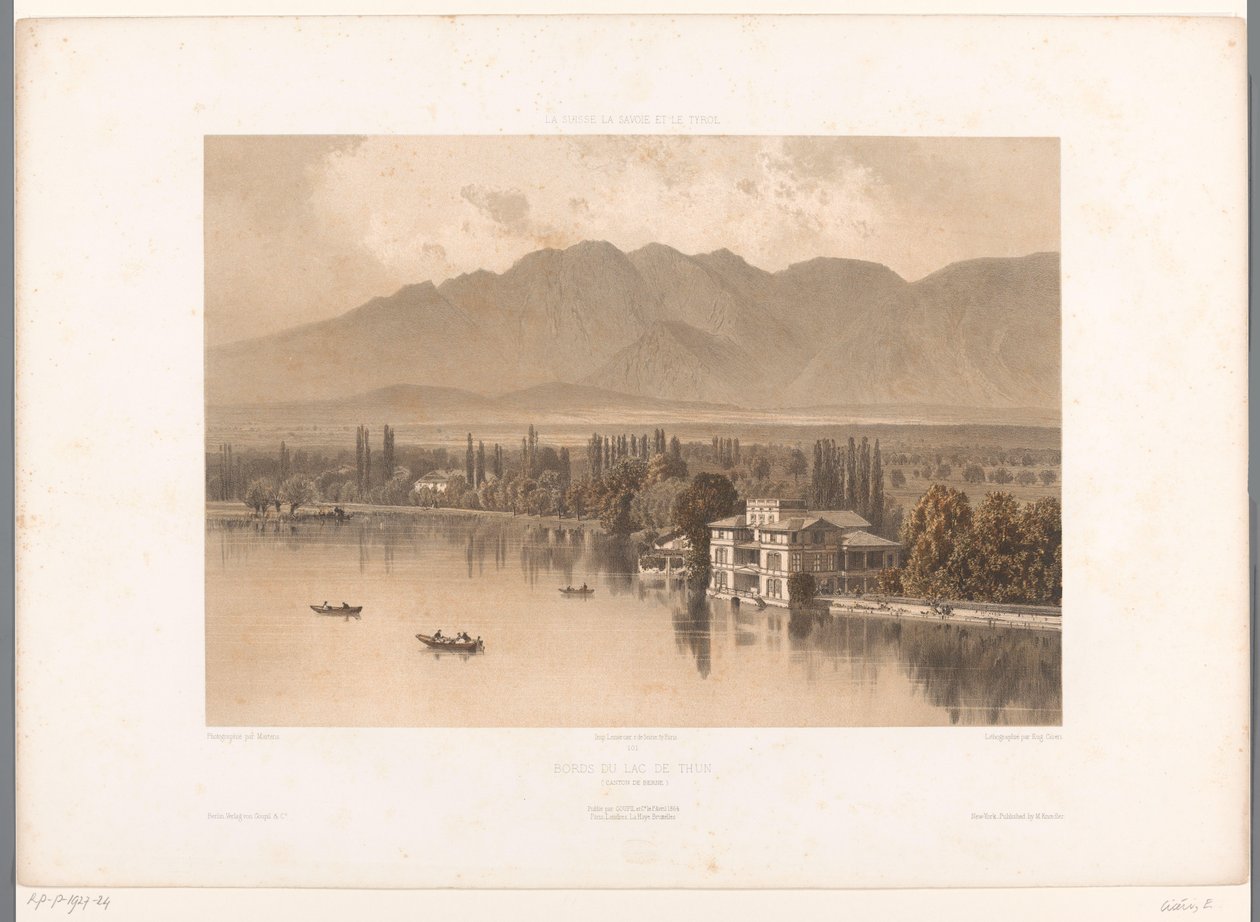 Vue des rives du lac de Thoune (série: La Suisse, la Savoie et le Tyrol) - Eugene Ciceri