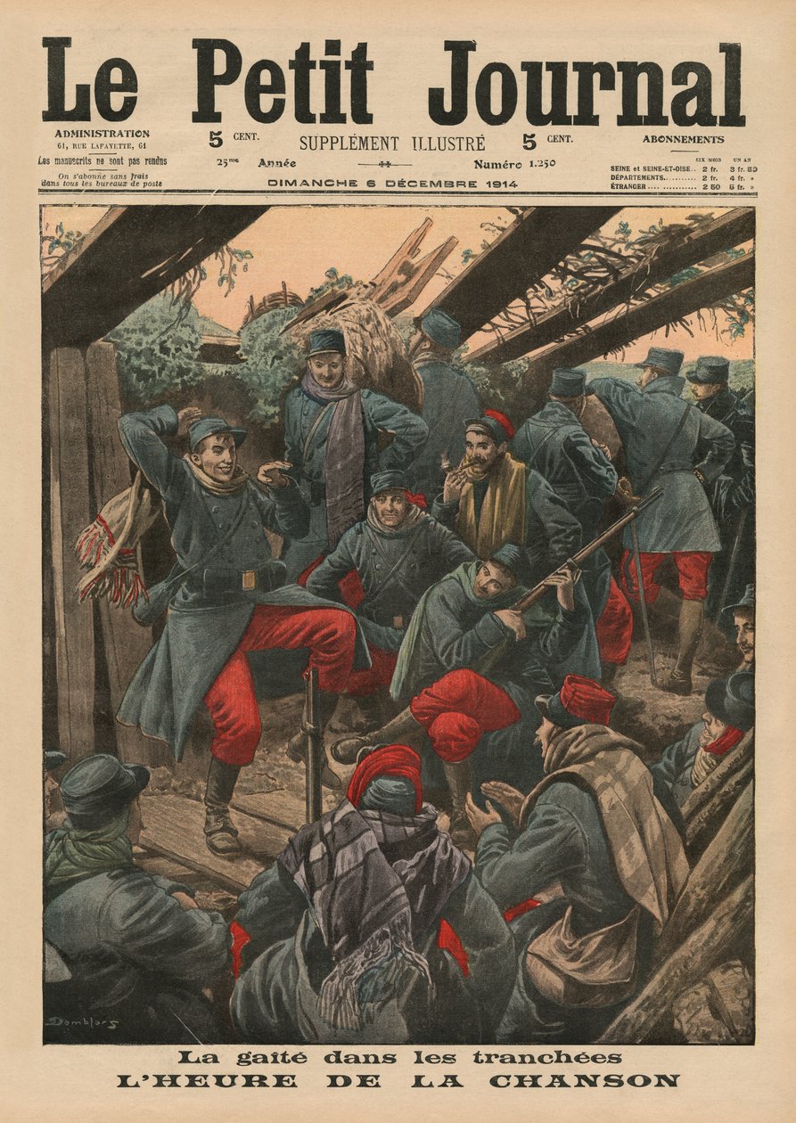 Fête joyeuse dans les tranchées, Heure de la chanson, illustration de couverture de 
