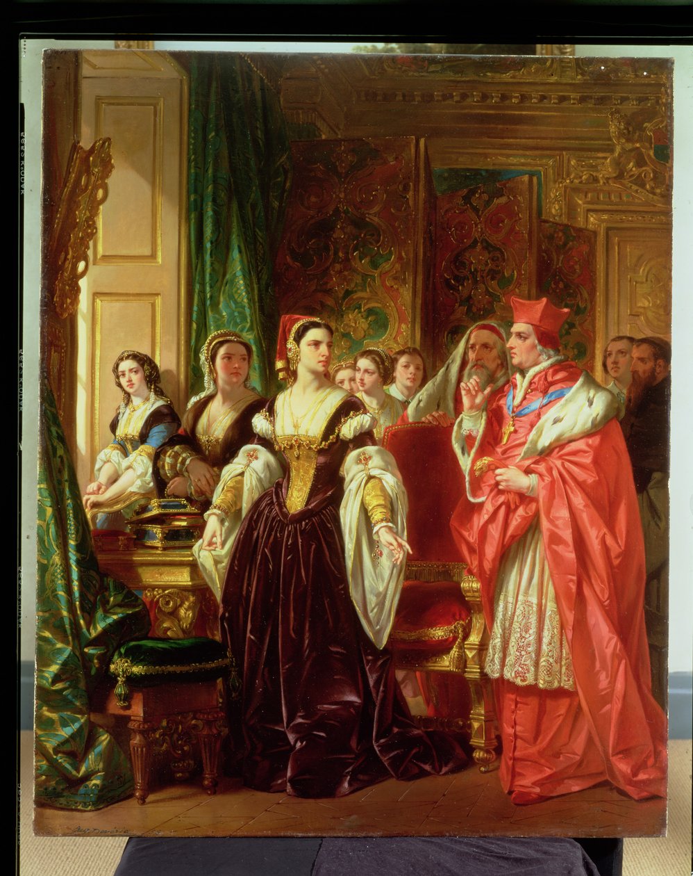 Une scène de Henry VIII de Shakespeare; le Cardinal Wolsey et Catherine d
