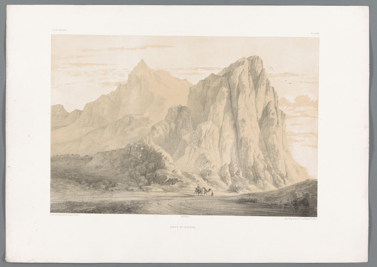 Mont Bi-Sutoun (paysages persans) - Eugene Flandin