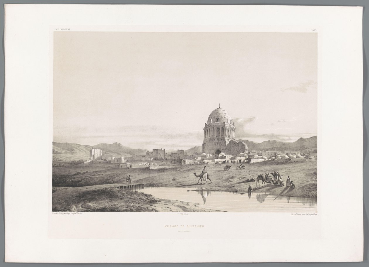 Vue du village de Soltaniyeh - Eugene Flandin