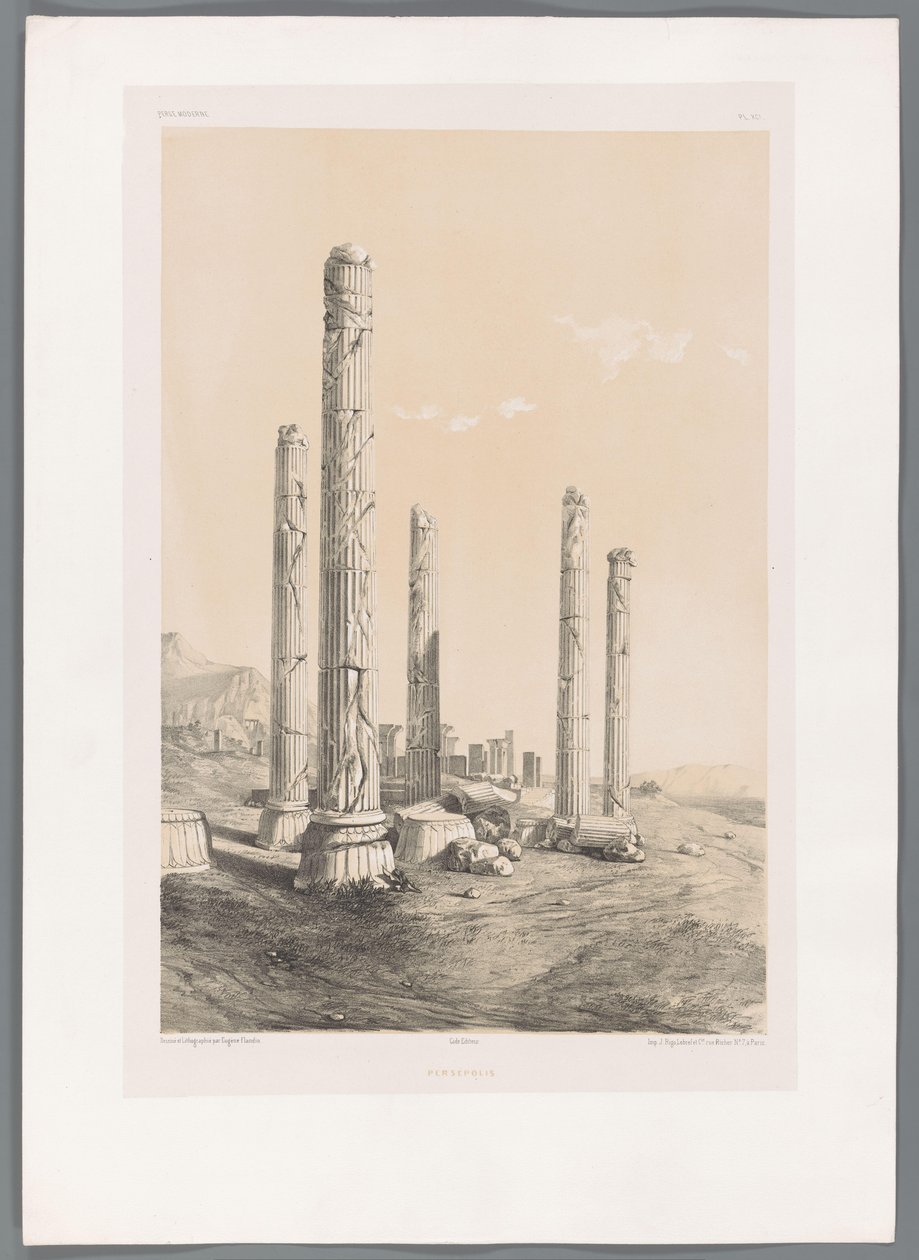 Ruines de Persépolis (Persépolis, Paysages persans, Perse moderne) - Eugene Flandin