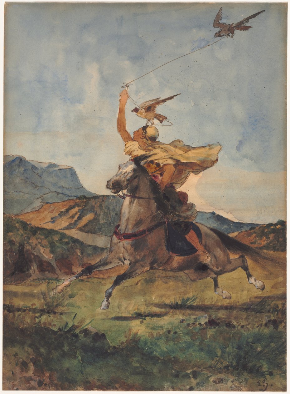 Le Fauconnier (aquarelle) - Eugène Fromentin