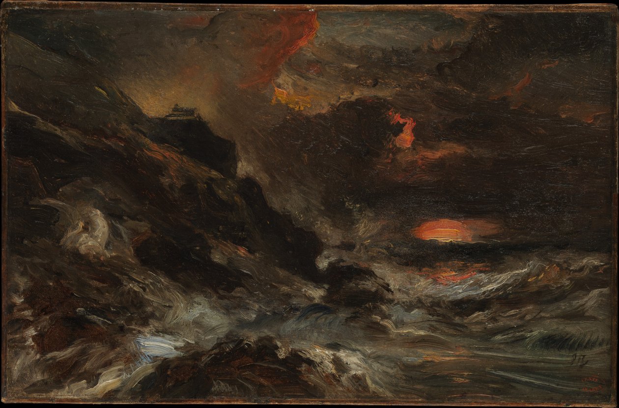 Une tempête au large des côtes normandes - Eugene Isabey