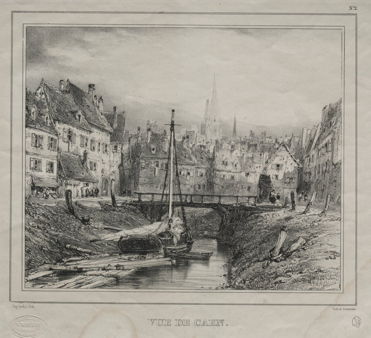 Vue de Caen - Eugene Isabey