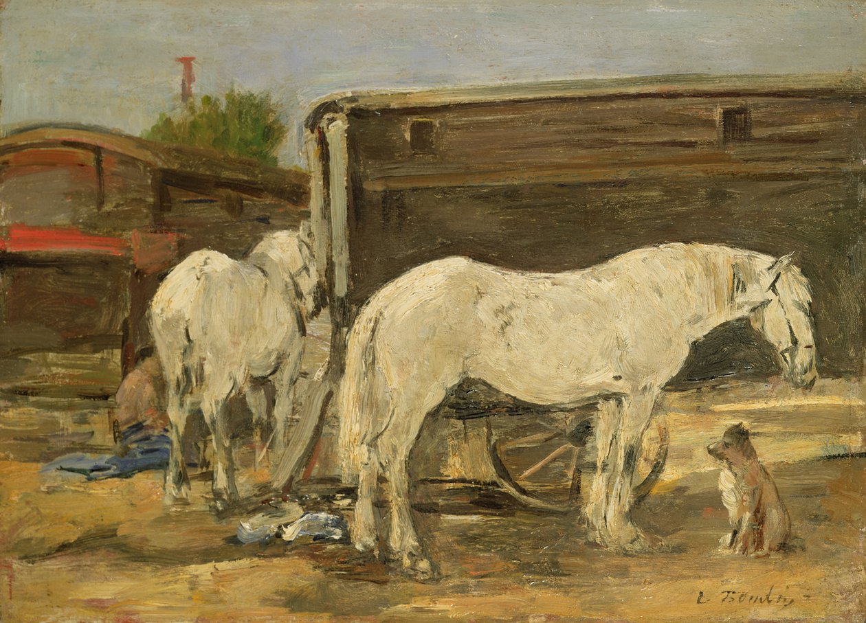 Chevaux gitans, c.1885-90 - Eugene Louis Boudin