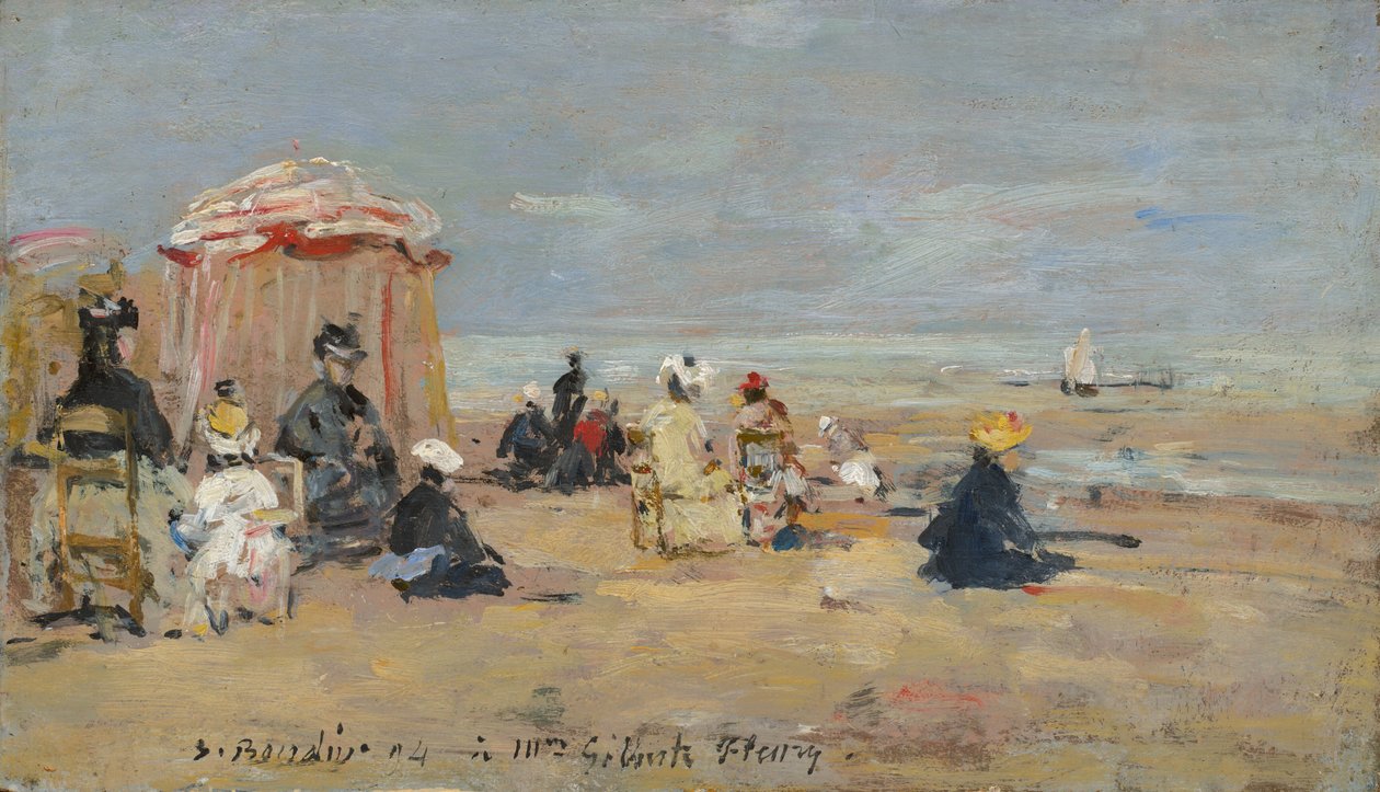 Sur la plage - Eugene Louis Boudin