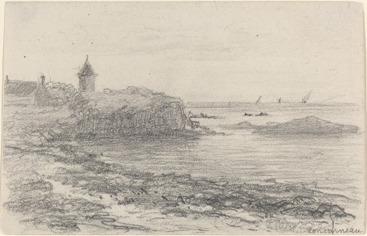 La côte à Concarneau, milieu-fin du 19e siècle - Eugene Louis Boudin