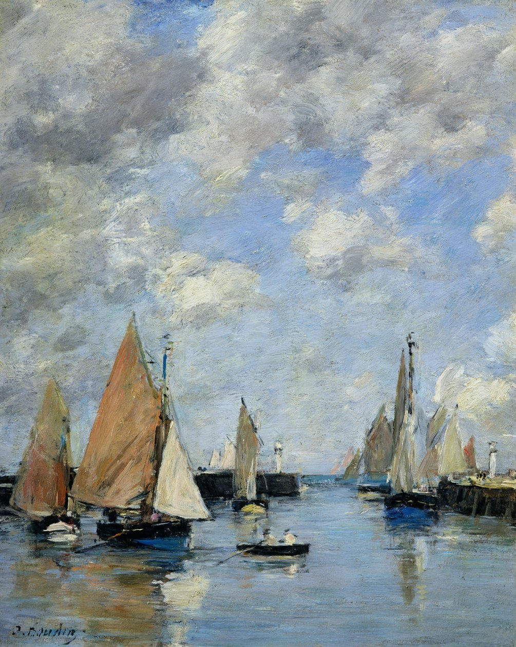 La Jetée à marée haute, Trouville - Eugene Louis Boudin