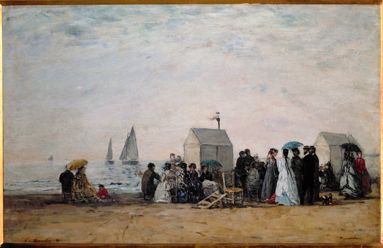 La plage de Trouville - Eugene Louis Boudin