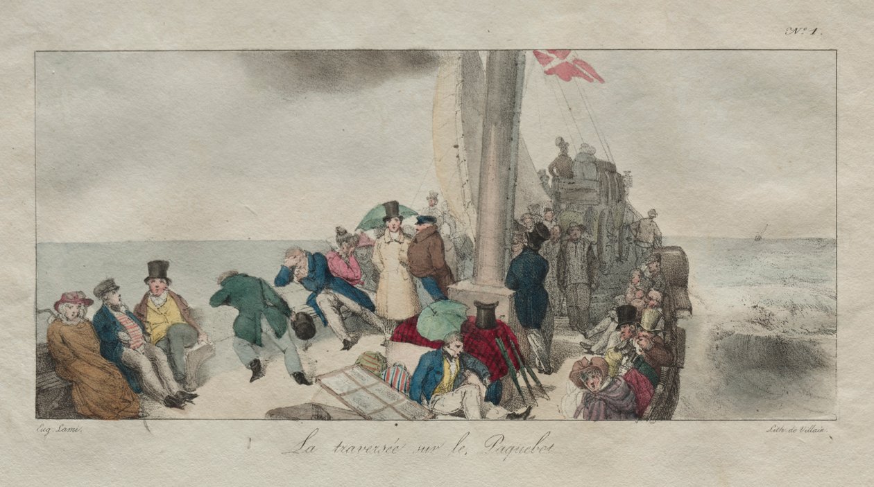 Souvenirs de Londres : Traversée en bateau à vapeur, 1826 - Eugene Louis Lami