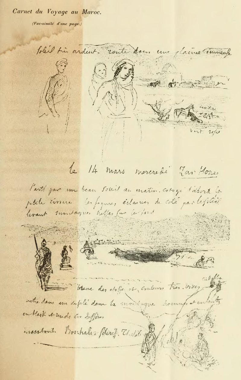 Page du journal de Delacroix - Ferdinand Victor Eugene Delacroix