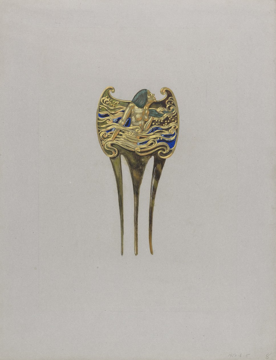 Conception pour un peigne de nymphe - Eugene Grasset