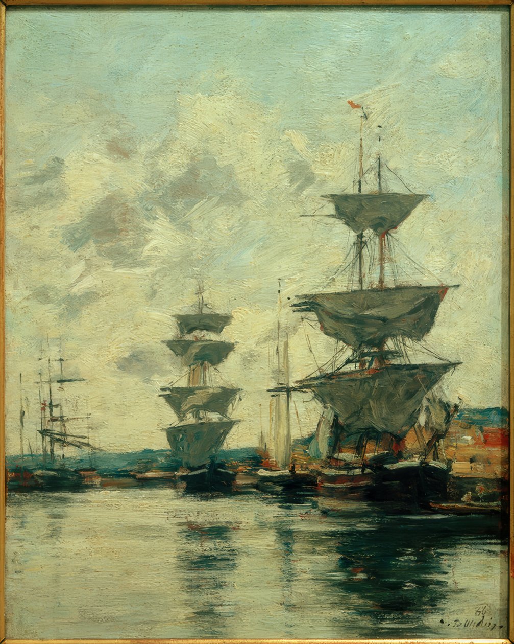 Bassin du port de Deauville - Eugene Louis Boudin