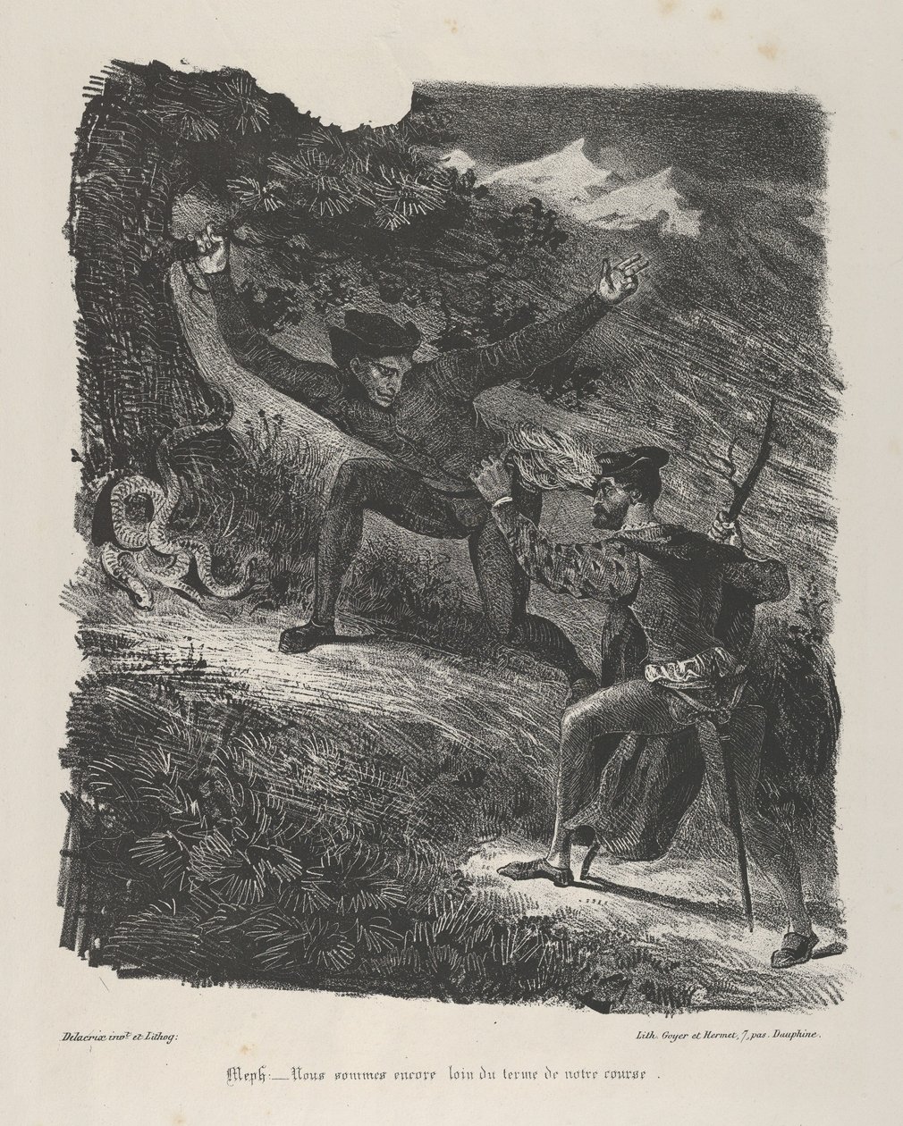 Faust et Méphistophélès dans les montagnes du Harz, Goethe, Faust - Eugène Delacroix