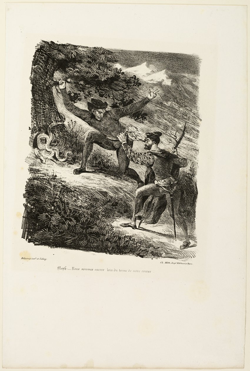 Faust et Méphistophélès dans les montagnes du Harz, de Faust - Eugène Delacroix