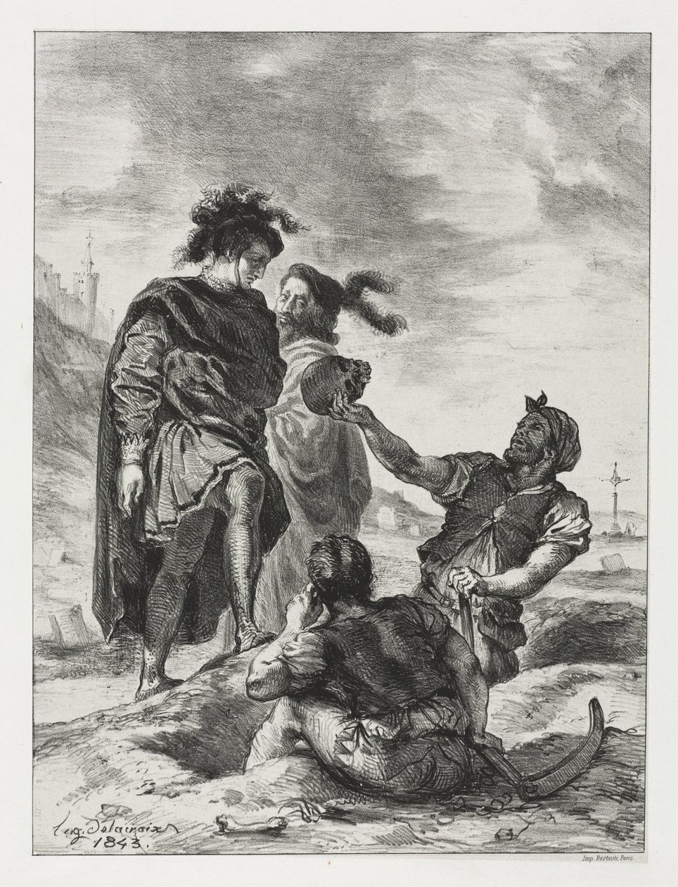 Hamlet et Horatio avec les fossoyeurs - Eugène Delacroix