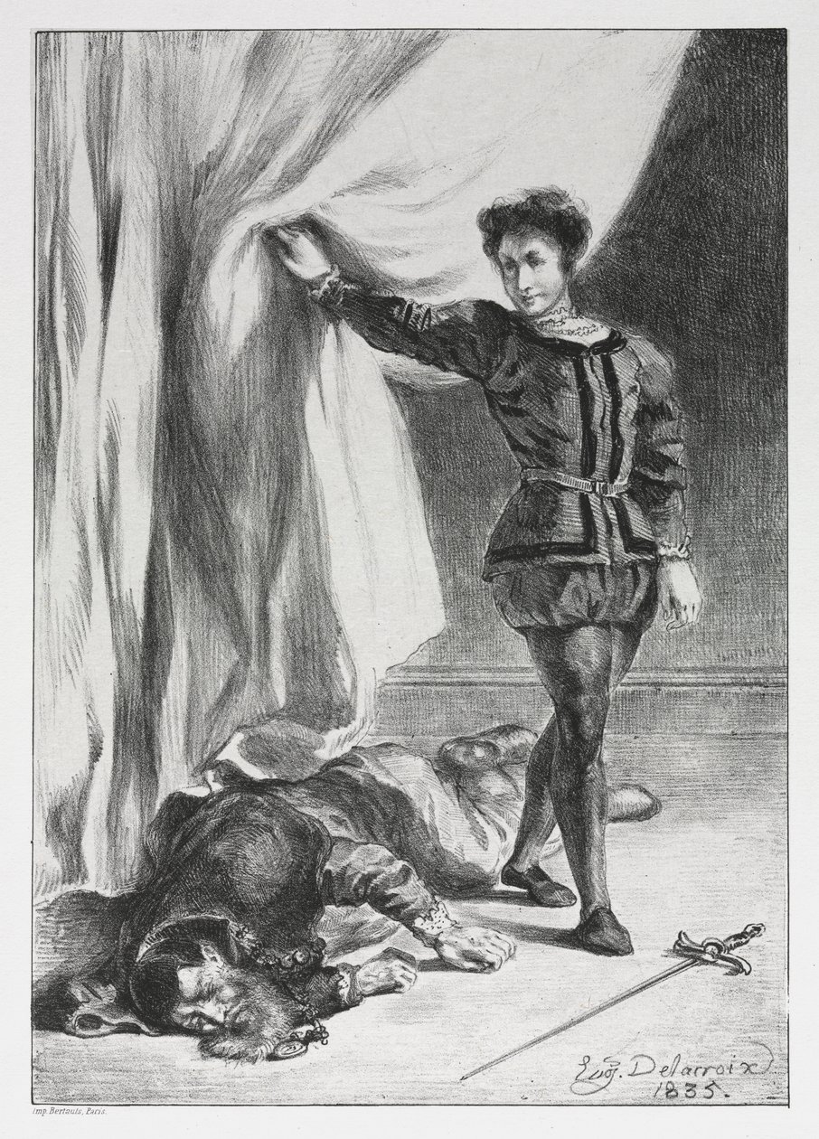 Hamlet : Hamlet et le cadavre de Polonius - Eugène Delacroix