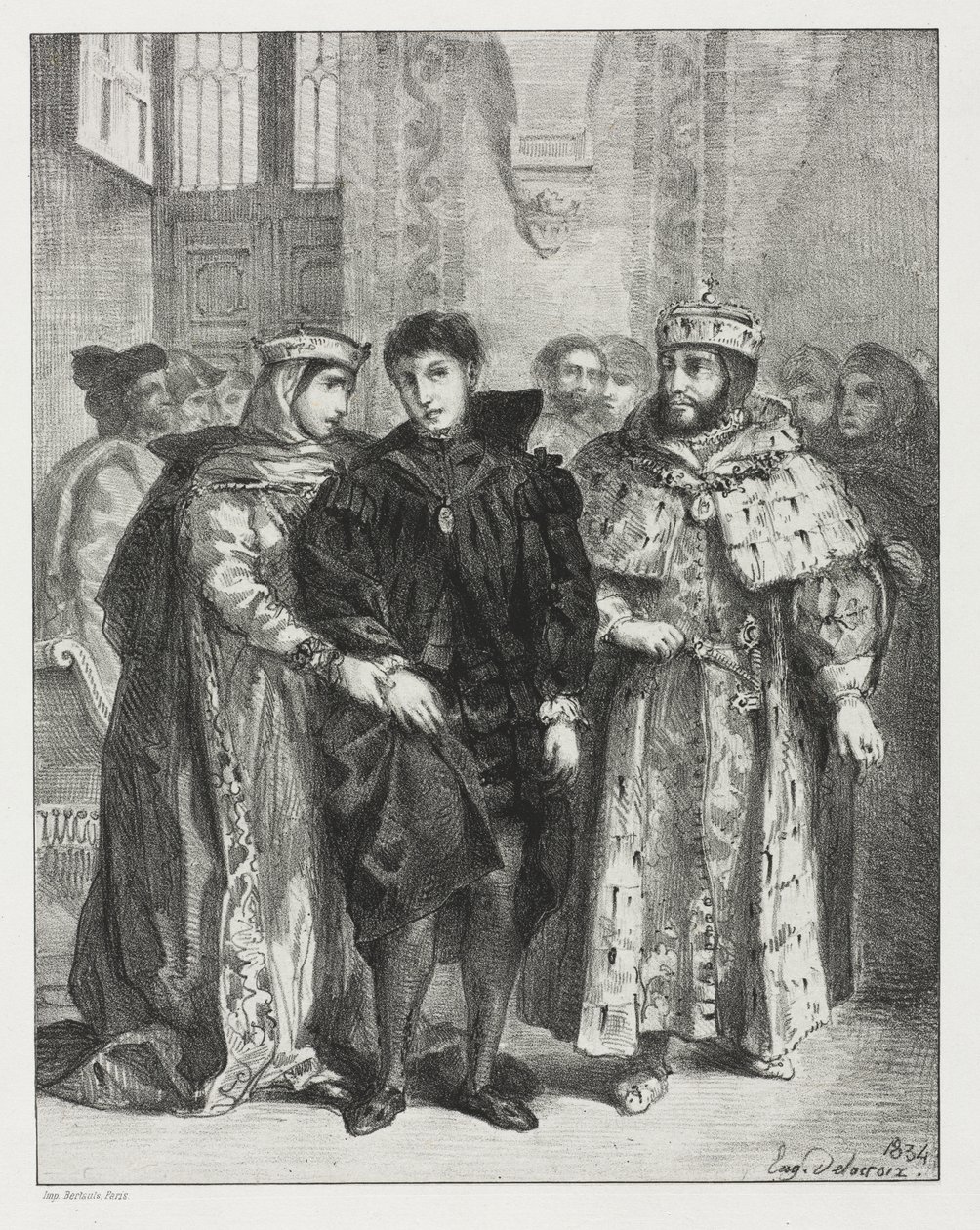 Hamlet: La reine tente de consoler Hamlet - Eugène Delacroix