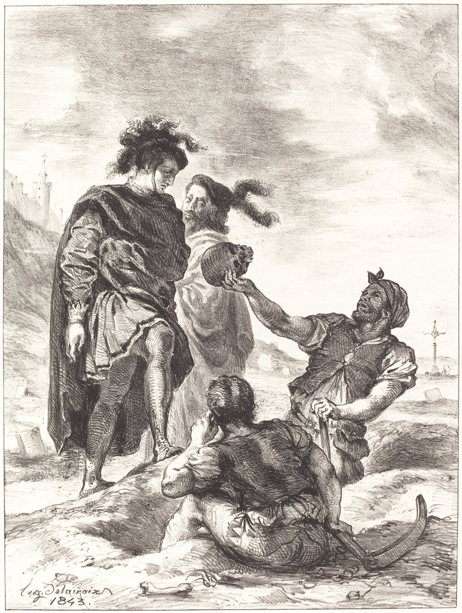 Hamlet et Horatio devant les fossoyeurs (Acte V, Scène I) - Eugène Delacroix