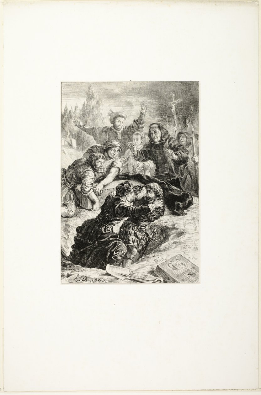 Hamlet et Laertes sur la tombe d