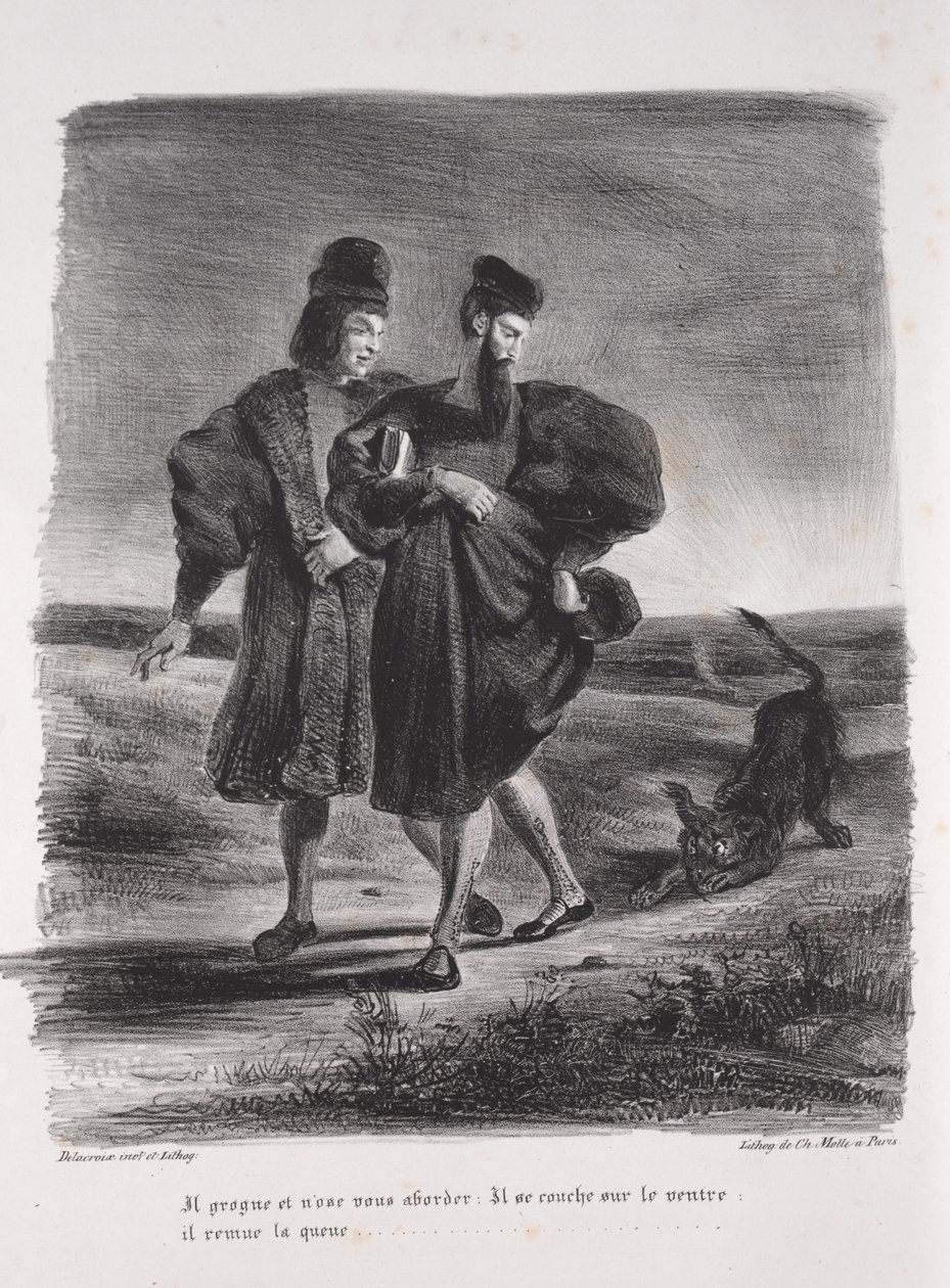 Illustrations pour Faust : Faust, Méphistophélès et le barbet - Eugène Delacroix