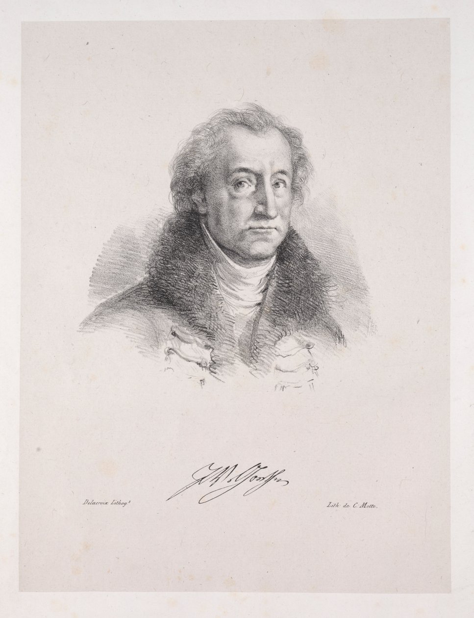 Illustrations pour Faust : Frontispice - Portrait de Johann Wolfgang von Goethe - Eugène Delacroix