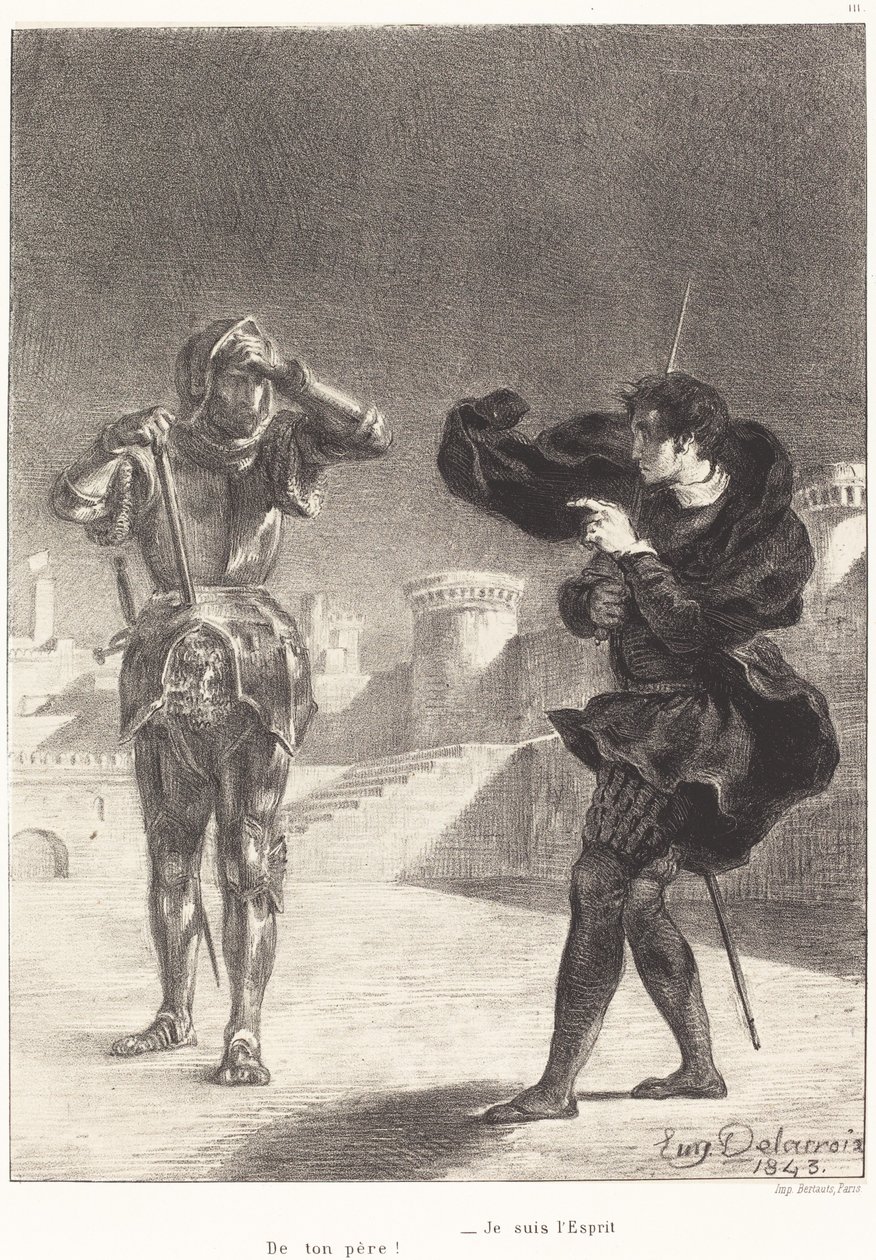 Le Fantôme sur la Terrasse (Acte I, Scène V) - Eugène Delacroix