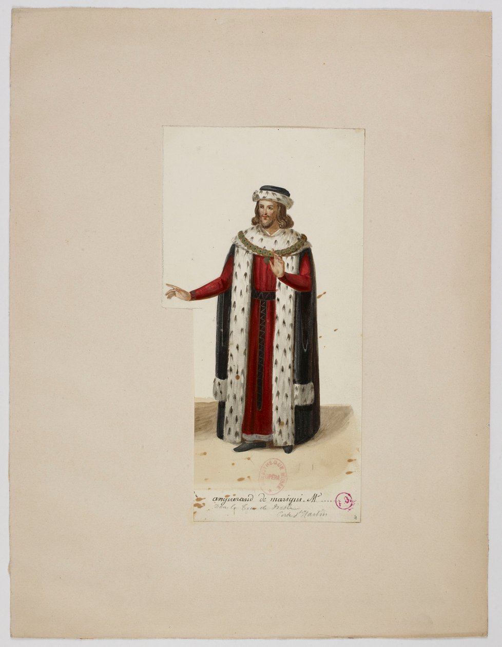 Costume of Enguerrand de Marigny (La Tour de Nesle, 1832) - Eugène Du Faget