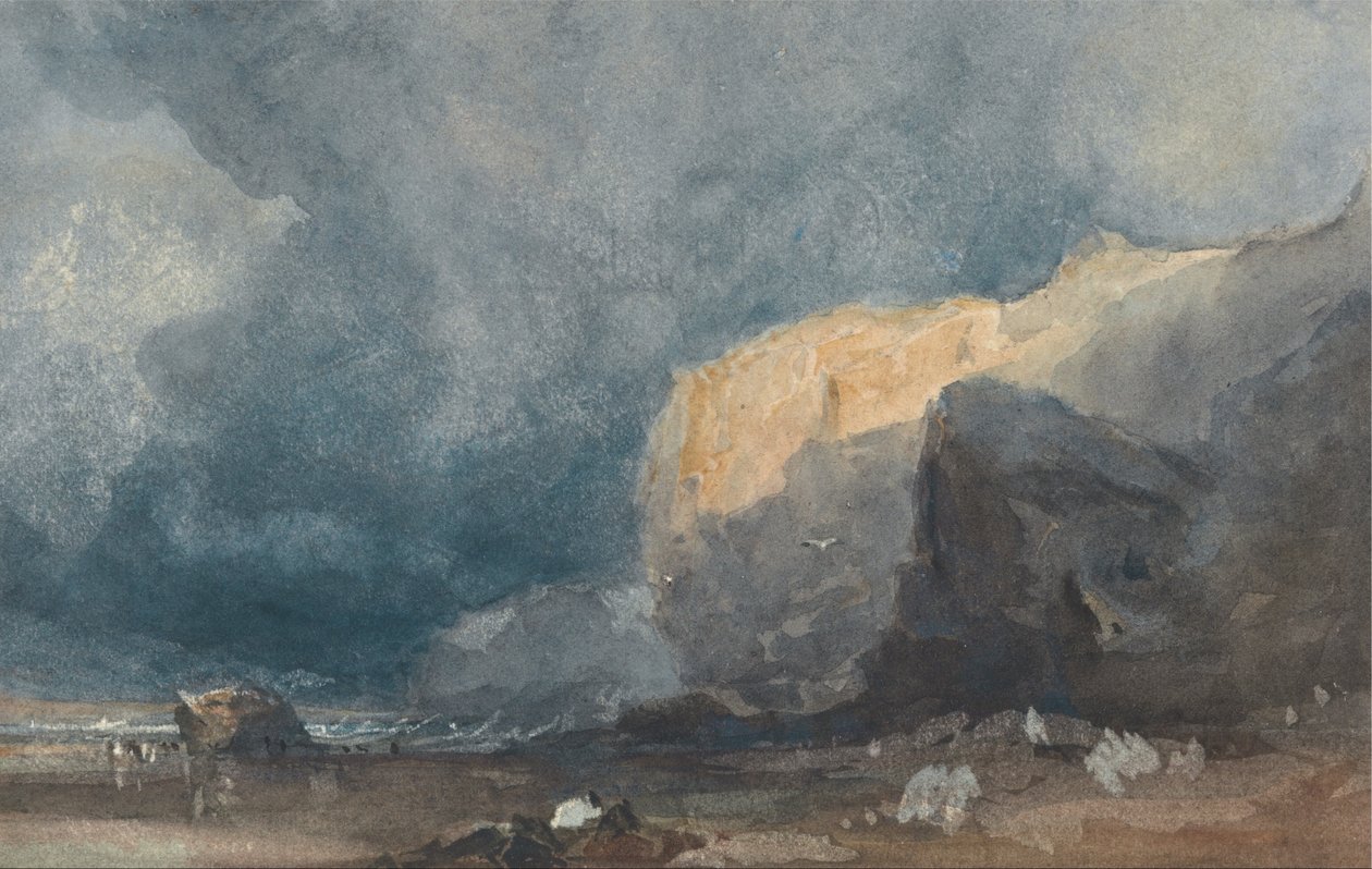 Près de Ventnor - Paysage côtier avec ciel étoilé - Eugene Isabey