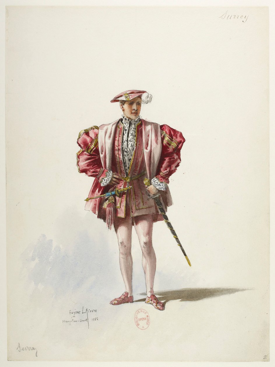 Btv1b84558104 02 - Saint-Saëns - Henry VIII - Maquettes de costumes - Lacoste - 2. Le comte de Surrey - Eugene Lacoste