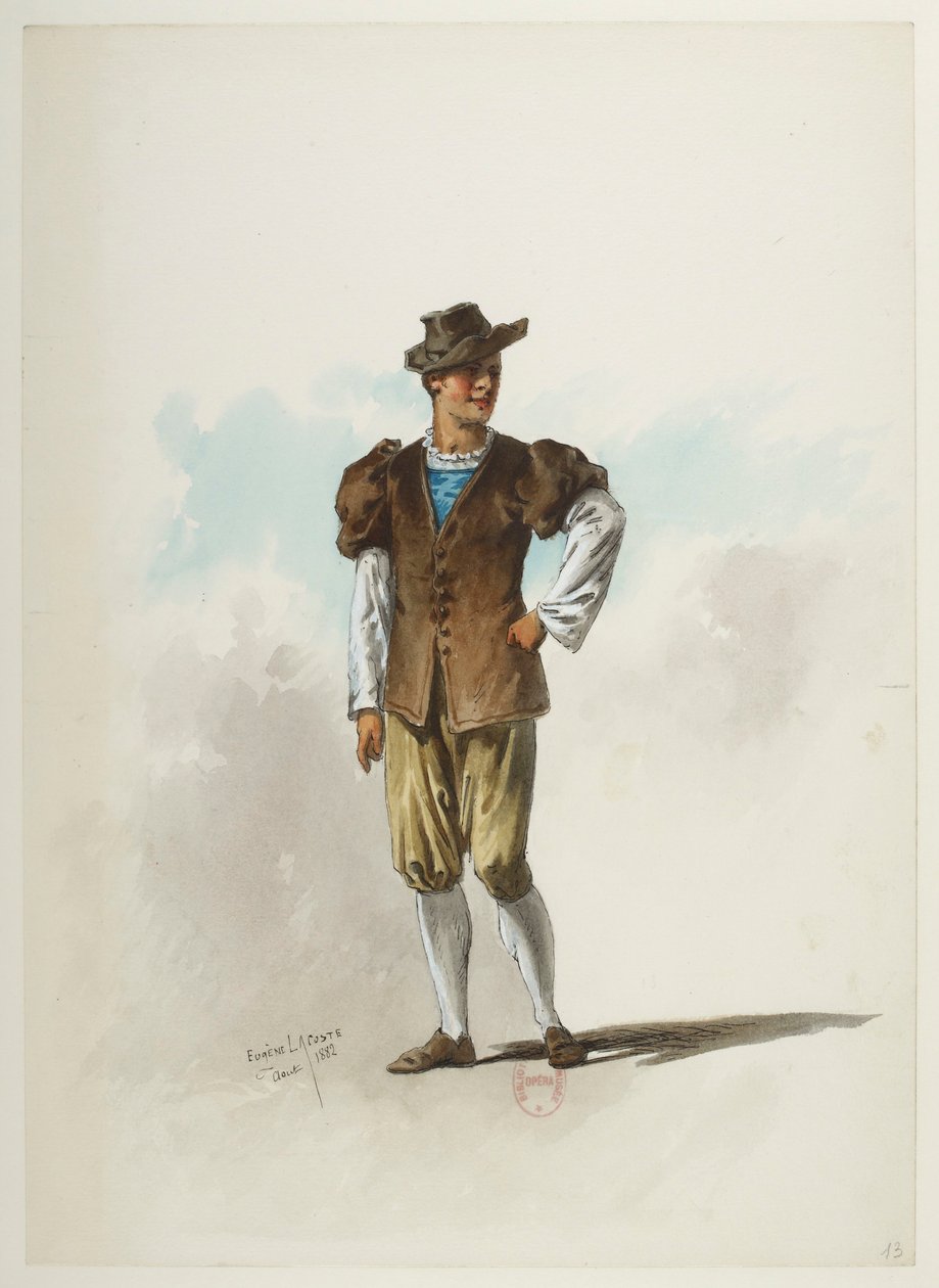 Btv1b84558104 13 - Saint-Saëns - Henry VIII - Maquettes de costumes - Lacoste - 13e Costume - Eugene Lacoste