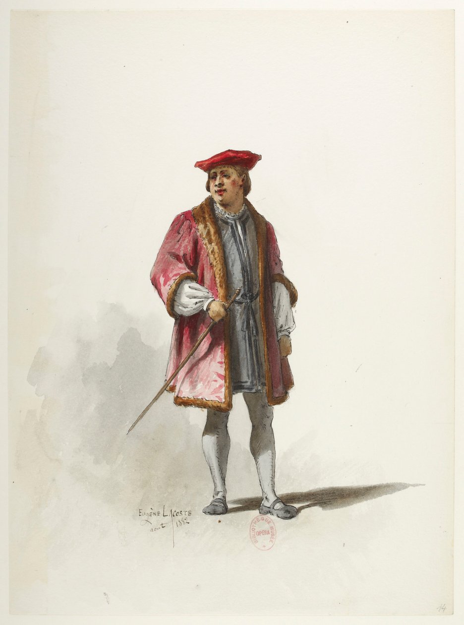 Btv1b84558104 14 - Saint-Saëns - Henry VIII - Maquettes de costumes - Lacoste - 14e Costume - Eugene Lacoste