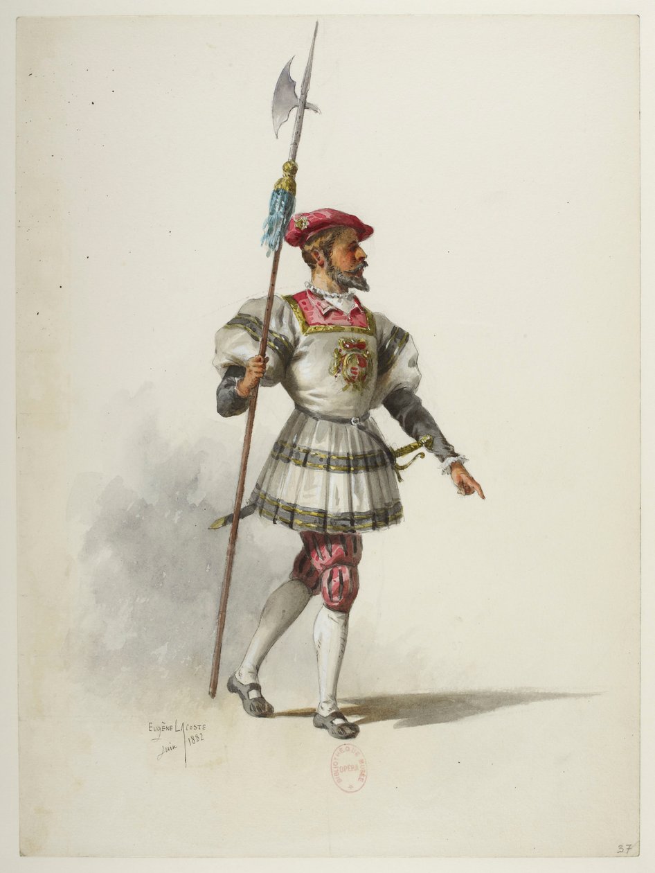 Btv1b84558104 37 - Saint-Saëns - Henry VIII - Maquettes de costumes - Lacoste - 37. Costume - Eugene Lacoste
