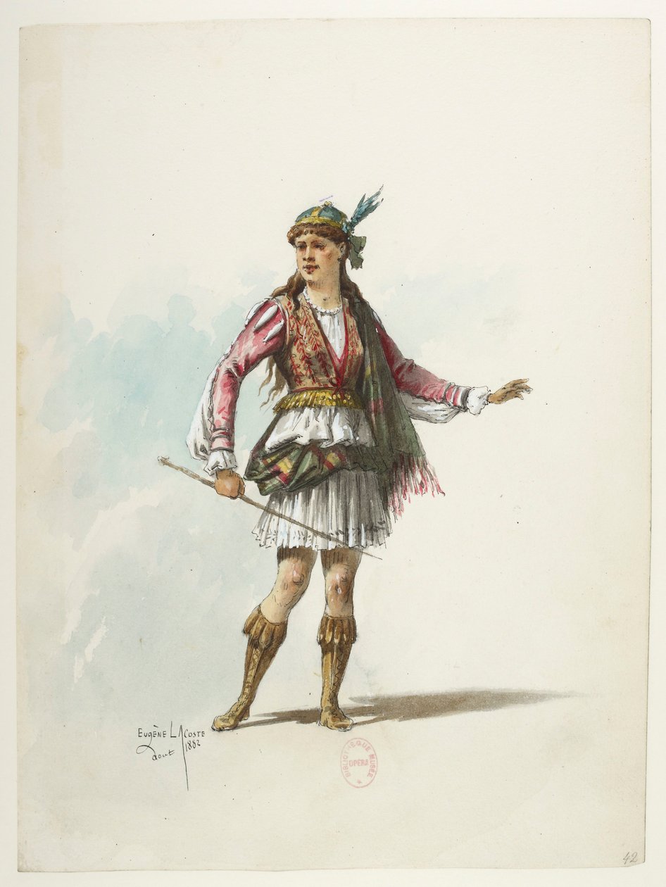 Btv1b84558104 42 - Saint-Saëns - Henry VIII - Modèles de costumes - Lacoste - 42. Costume - Eugene Lacoste