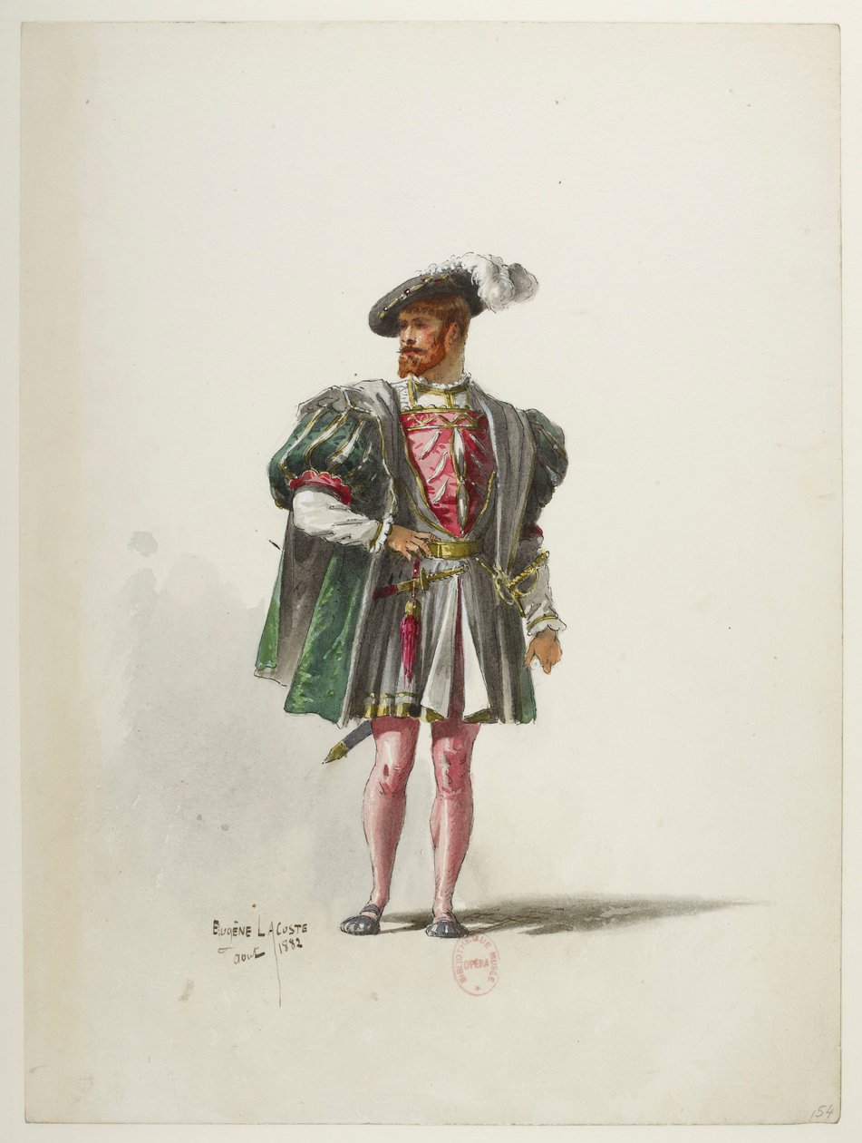 Btv1b84558104 54 - Saint-Saëns - Henry VIII - Maquettes de costumes - Lacoste - 54. Costume - Eugene Lacoste