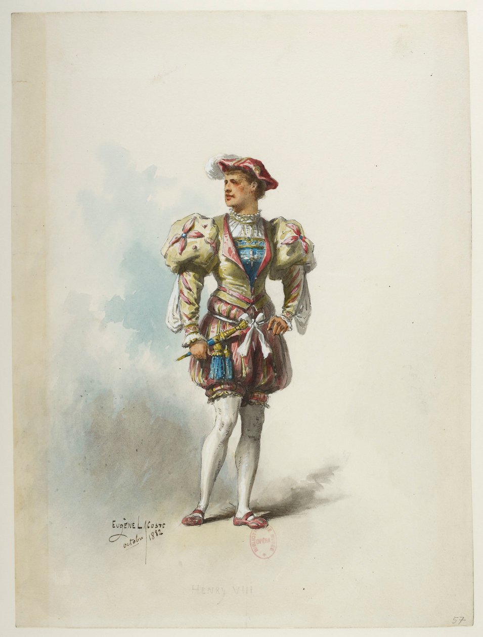 Btv1b84558104 57 - Saint-Saëns - Henry VIII - Maquettes de costumes - Lacoste - 57. Costume - Eugene Lacoste