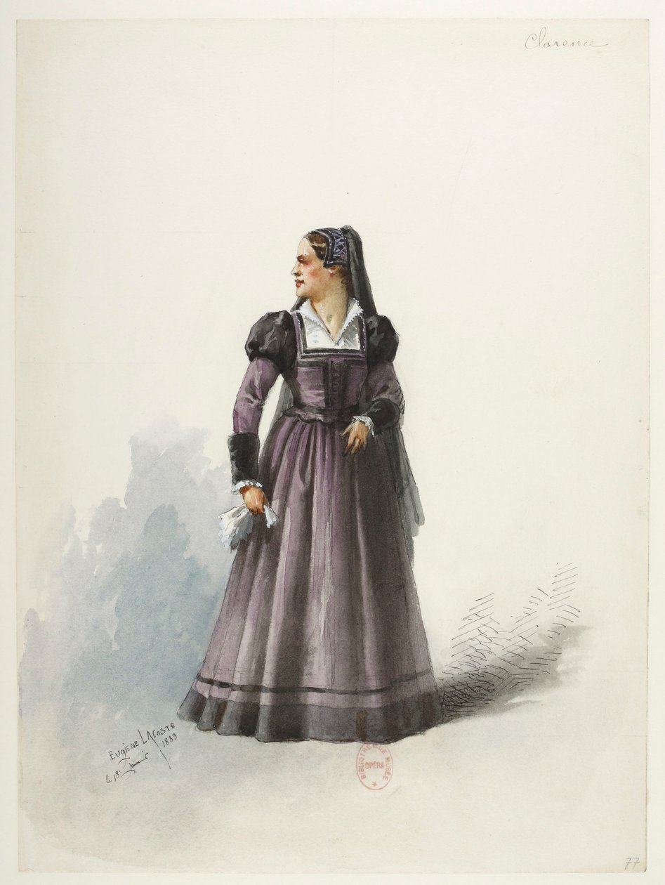 Btv1b84558104 81 - Saint-Saëns - Henry VIII - Maquettes de costumes - Lacoste - 77. Lady Clarence - Eugene Lacoste