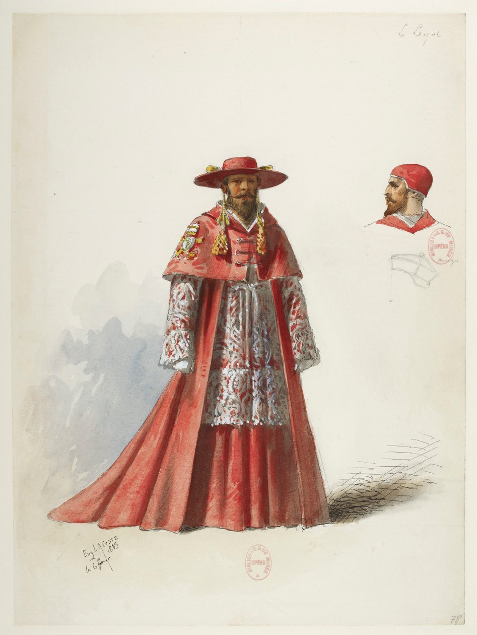 Btv1b84558104 82 - Saint-Saëns - Henry VIII - Maquettes de costumes - Lacoste - 78. Lé légat - Eugene Lacoste