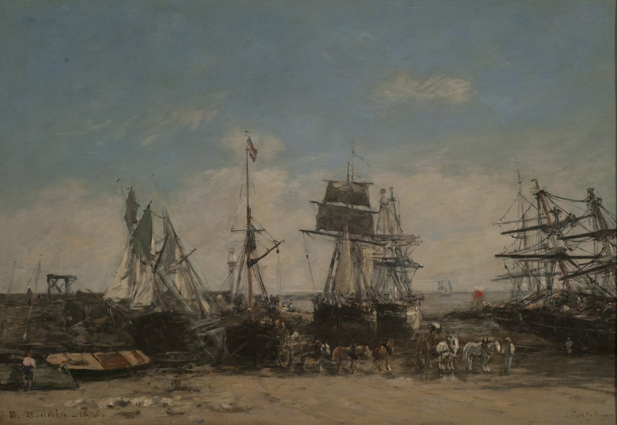 French: Le rivage de Portrieux, Côtes-du-Nord.  The shore of Portrieux, north coast - Eugene Louis Boudin