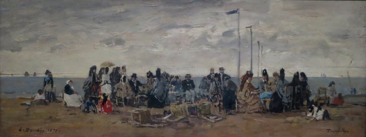 Kotava: «Piludafa nakila, Trouville (3) (trutca ke Boudin)»
French: Trouville. Scène de plage - Eugene Louis Boudin