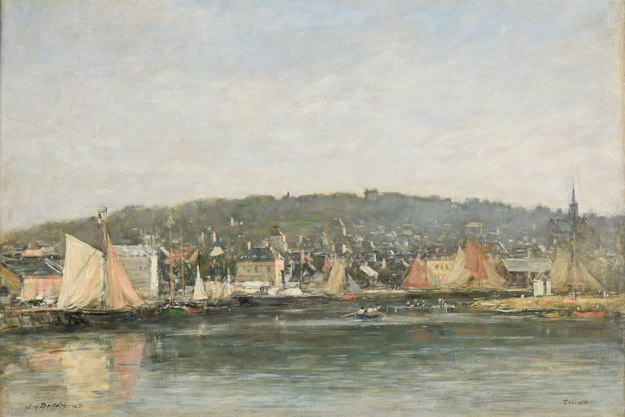 Le port de Trouville le matin - Eugene Louis Boudin