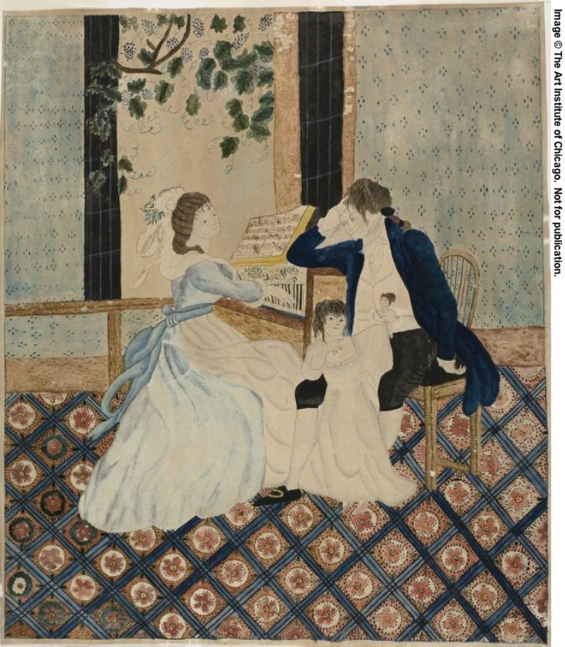 Groupe familial au piano - Eunice Pinney