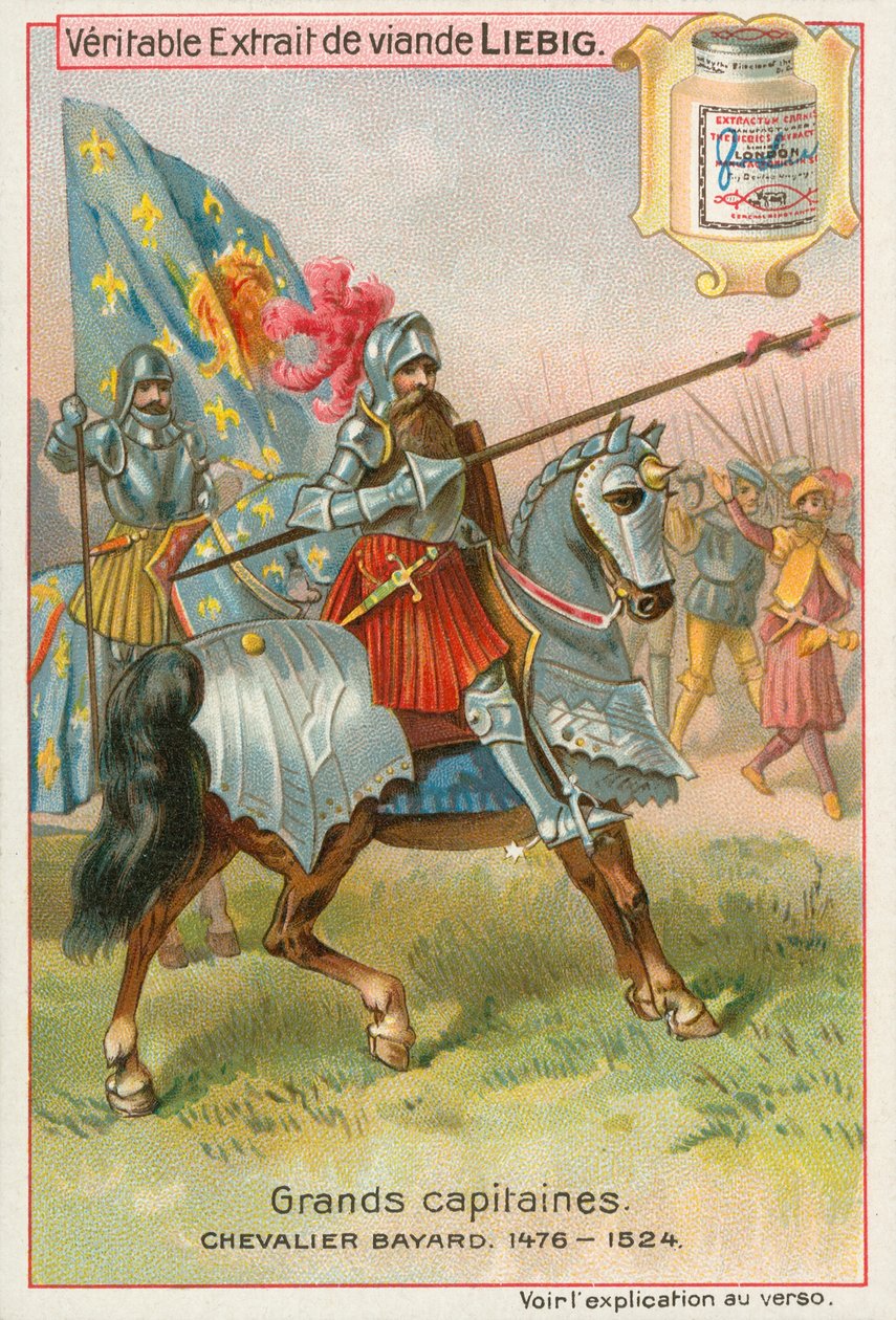 Chevalier Bayard, carte de Liebig, début du 20e siècle (chromo) - European School