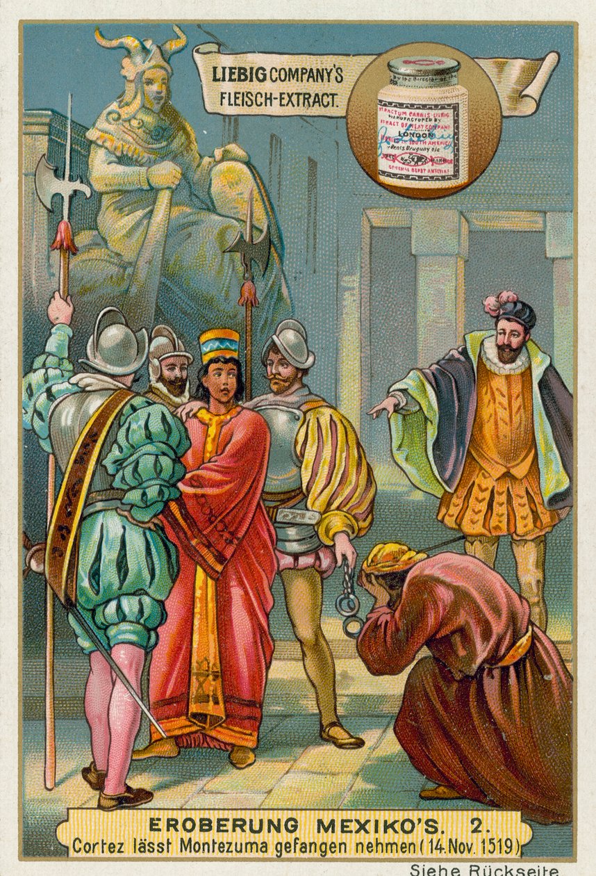 Conquête du Mexique : Arrestation du roi Montezuma II par les Cortes - European School