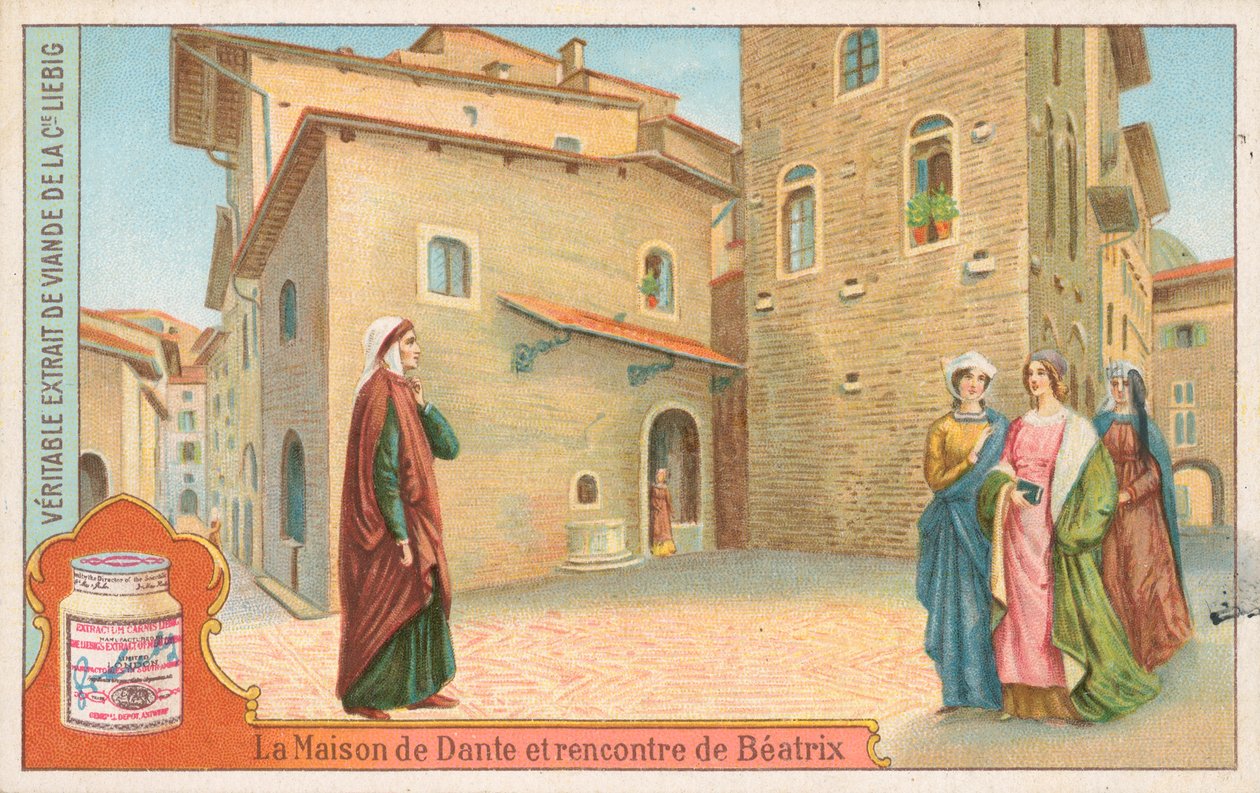 Dante, carte de Liebig, début du 20e siècle (chromo) - European School