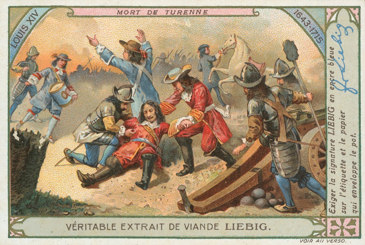 Mort de Turenne, carte de Liebig, début du 20e siècle (chromo) - European School